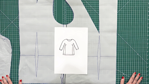 Blouse avec manches une pièce et ourlet latéral