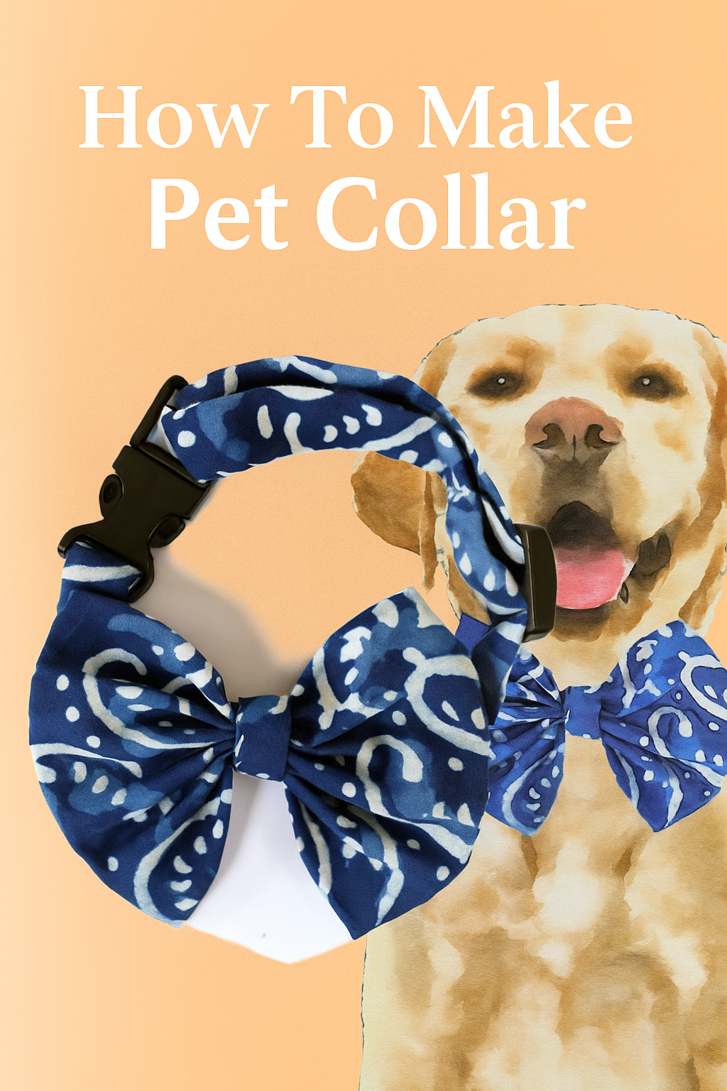How To Make Pet Collar with Bow Tie Using Hand Sewing Techniques.