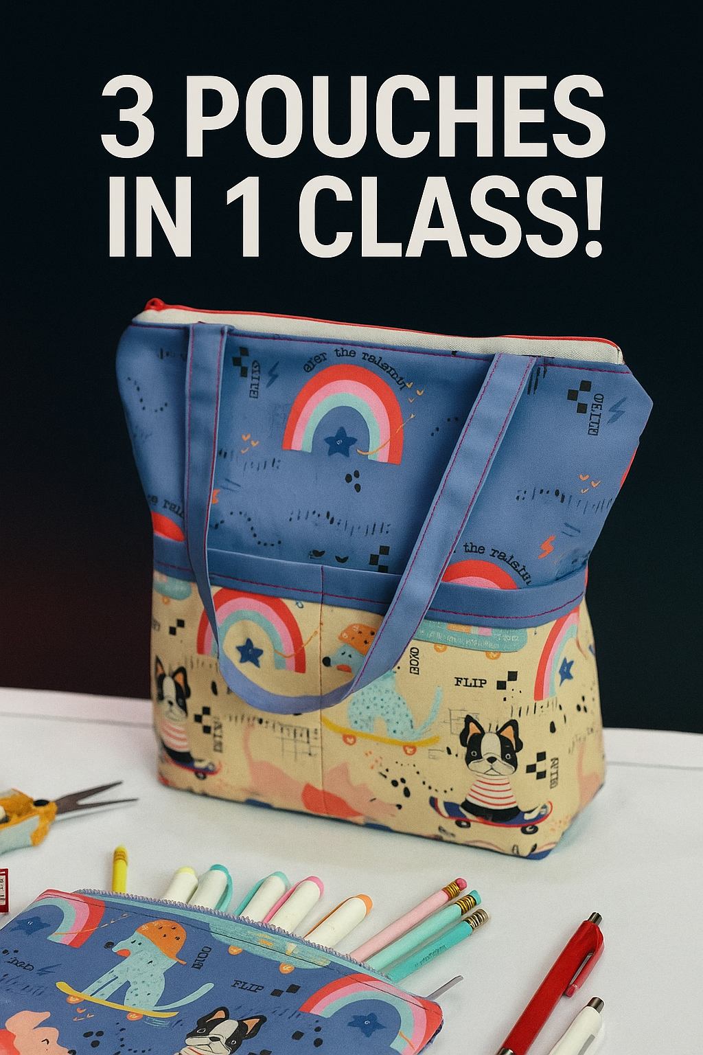 3 Pouches in 1 Class! DIY Zipper pouch, easy Sewing, and FREE patterns